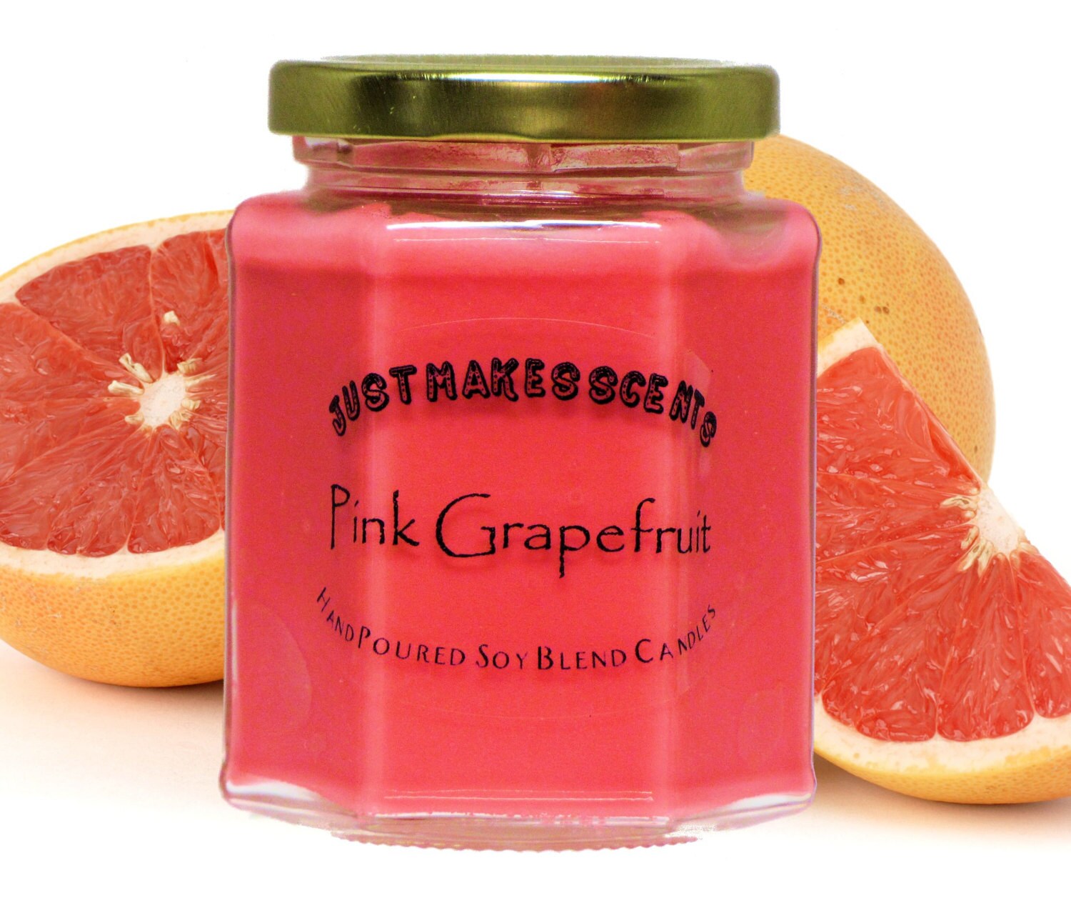 Pink Grapefruit Candle Made With Blended Soy Wax Pink Etsy