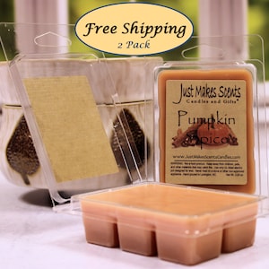 Pumpkin Spice Scented Wax Melts - 2 Pack with FREE SHIPPING - Scented Soy Wax Cubes - Compare to Scentsy® Bars - Free Shipping