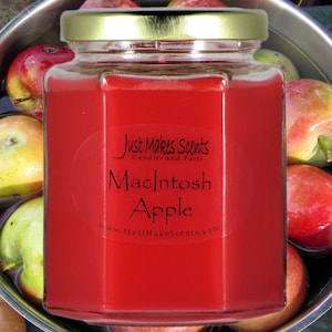 MacIntosh Apple Scented Soy Candle - Homemade Scented Soy Candles - Great Apple Fragrance for Your Home