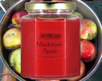 MacIntosh Apple Scented Soy Candle - Homemade Scented Soy Candles - Great Apple Fragrance for Your Home