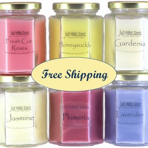 Spring Candle Value Pack with FREE SHIPPING - Fresh Cut Roses, Honeysuckle, Gardenia, Jasmine, Lavender & Plumeria