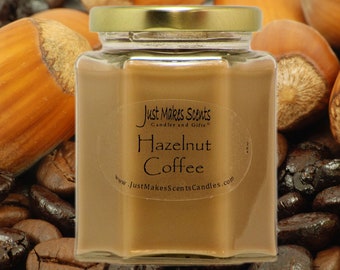 Hazelnut Coffee Scented Candle - Made in the USA with Blended Soy Wax and Premium Fragrance