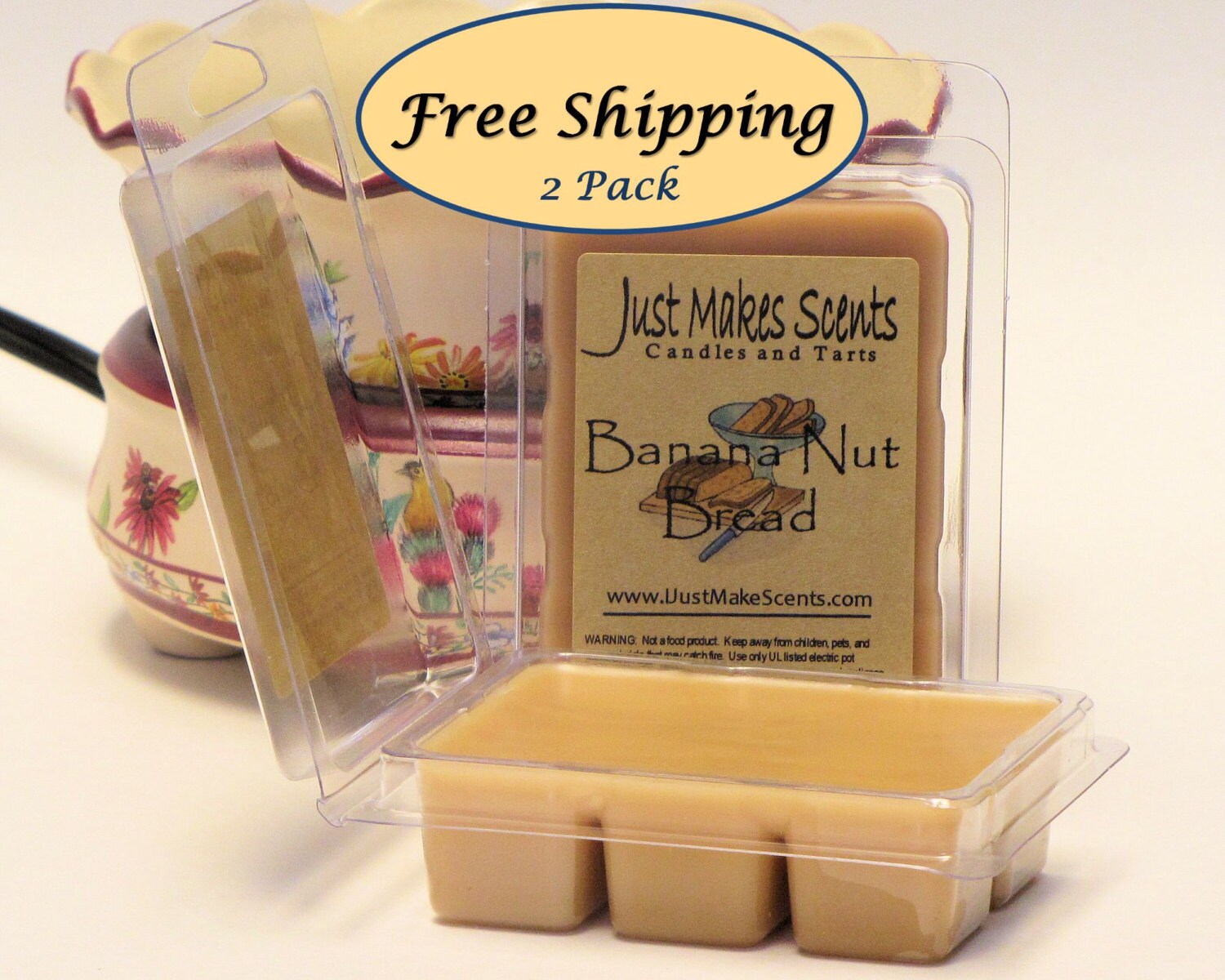 Grandma's Kitchen Wax Melts 2 Pack With FREE SHIPPING Scented Soy Wax Cubes  Compare to Scentsy® Wax Bars 