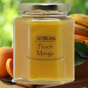 Peach Mango Candle - Homemade Scented Soy Candles - Home Made Peaches and Mango Soy Candle