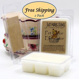 Pet Odor Eliminator Wax Melts - 2 Pack with FREE SHIPPING - Scented Soy Wax Cubes - Compare to Scentsy® Bars - Free Shipping