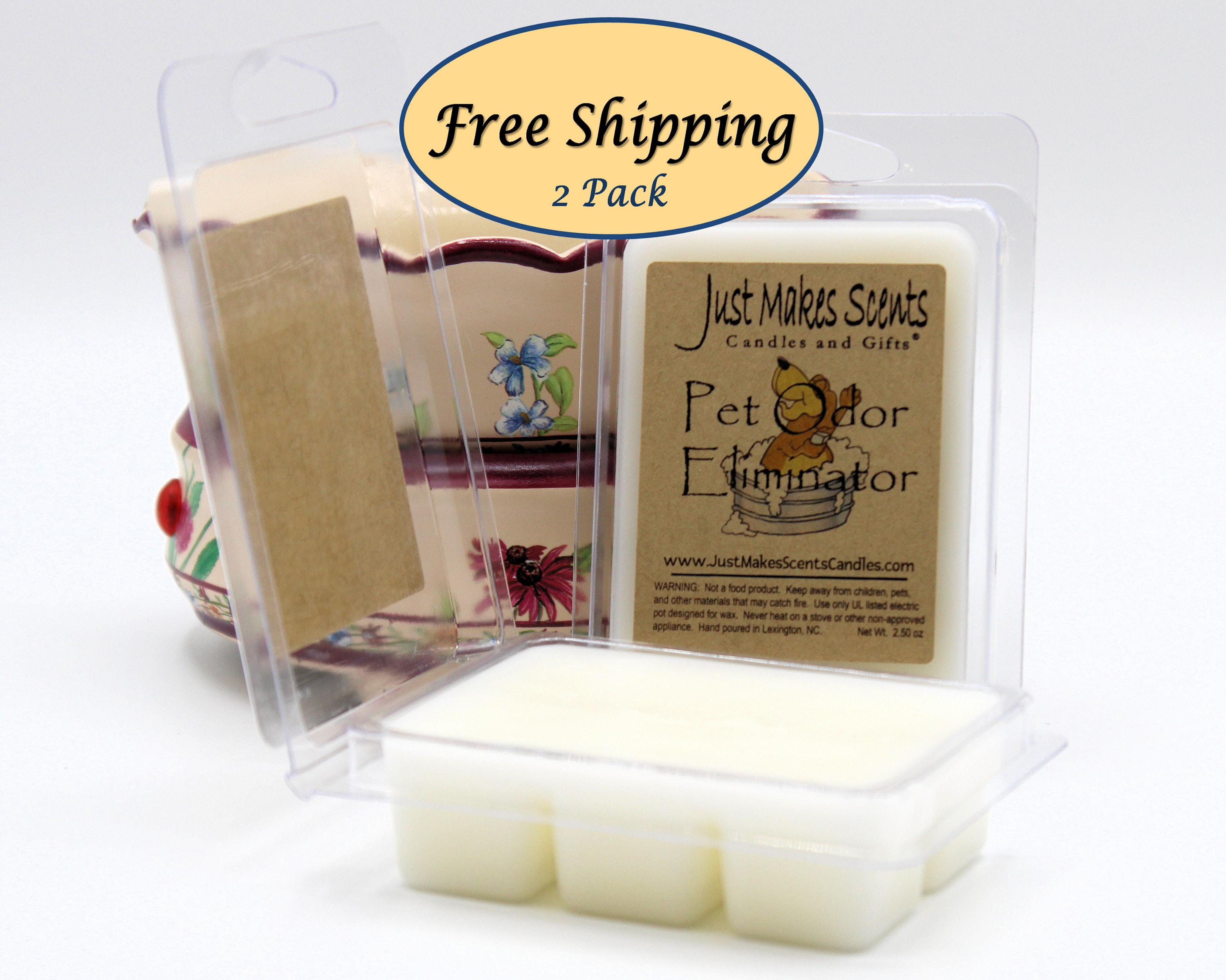 Pet Odor Eliminator Wax Melts 2 Pack With FREE SHIPPING Scented Soy Wax  Cubes Compare to Scentsy® Bars Free Shipping 