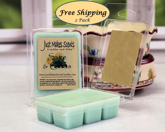 Sage and Citrus (Yankee Candle type) Wax Melts - 2 Pack with FREE SHIPPING - Scented Soy Wax Cubes