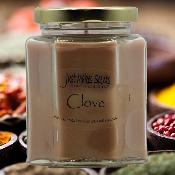 Clove Scented Candle - Blended Soy Candles - Great Kitchen Spice Fragrance
