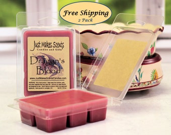 Dragon&#39;s Blood Scented Wax Melts - 2 Pack with FREE SHIPPING - Scented Wax Cubes - Compare to Scentsy® Bars - Free Shipping