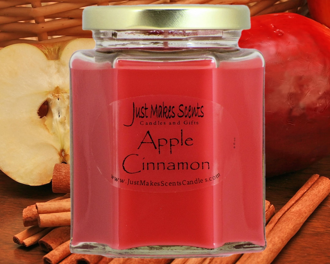 Apple Cinnamon Scented Candle Scented Blended Soy Candle Cinnamon Apple