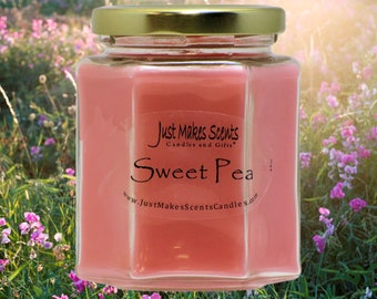 Sweet Pea Scented Candle - Scented Soy Candle - Homemade Candle