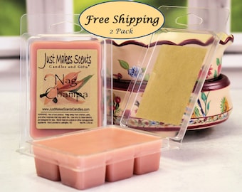 Nag Champa Wax Melts - 2 Pack with FREE SHIPPING - Scented Soy Wax Cubes - Compare to Scentsy® Bars - Free Shipping
