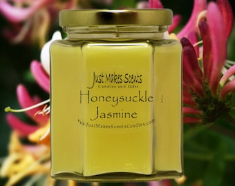 Honeysuckle Jasmine Scented Soy Candles - Blended Soy Candles - Honeysuckle Jasmine