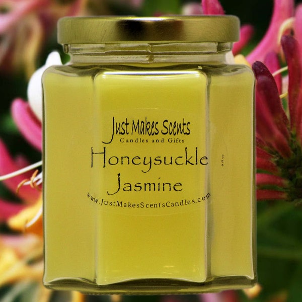 Honeysuckle Jasmine Scented Soy Candles - Blended Soy Candles - Honeysuckle Jasmine