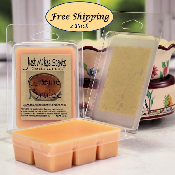 Creme Brulee Scented Wax Melts - 2 Pack and FREE SHIPPING - Scented Soy Wax Cubes - Compare to Scentsy® Bars - Mix & Match for Free Shipping