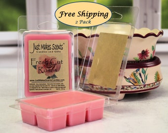 Fresh Cut Roses Wax Melts - 2 Pack with FREE SHIPPING - Scented Soy Wax Cubes - Compare to Scentsy® - Free Shipping