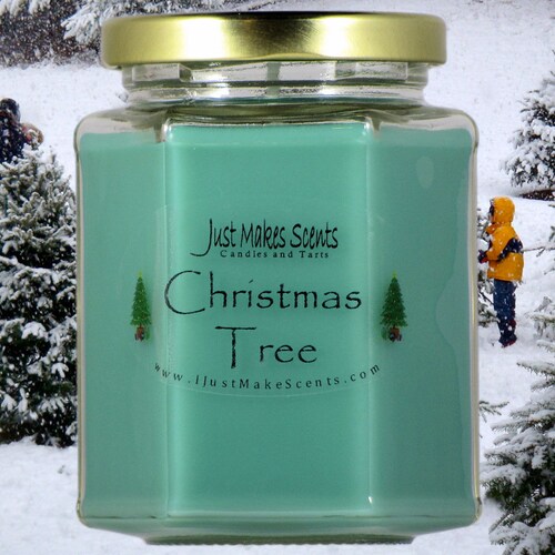Christmas Tree Candle Blended Soy Candles Holiday Scent Etsy