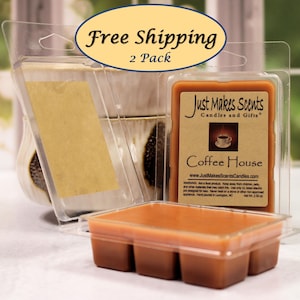 Coffee House - 2 Pack with FREE SHIPPING - Fresh Brewed Coffee Scented Soy Wax Cubes - Compare to Scentsy® Wax Bars