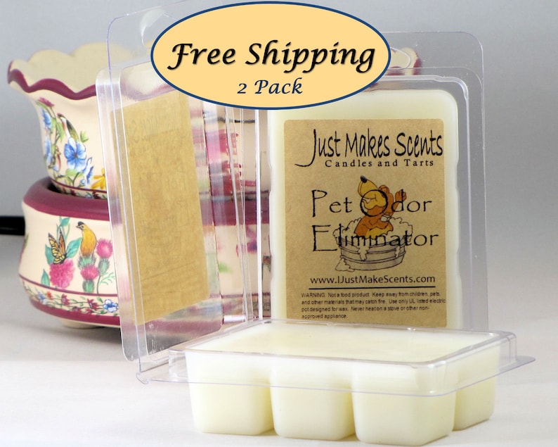 Pet Odor Eliminator Wax Melts 2 Pack with FREE SHIPPING Free Shipping Scented Soy Wax Cubes Compare to Scentsy\u00ae Bars