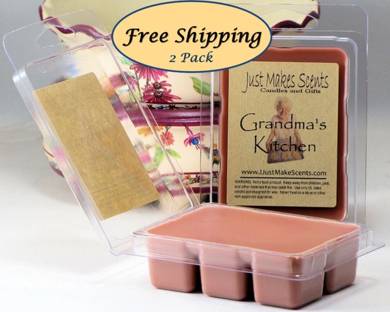 Grandma's Kitchen Wax Melts 2 Pack With FREE SHIPPING Scented Soy Wax Cubes  Compare to Scentsy® Wax Bars 