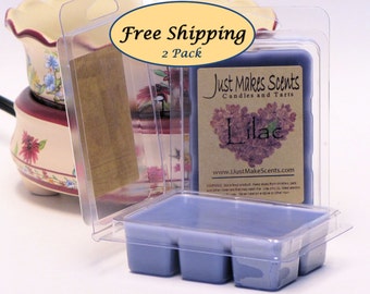 Lilac Scented Wax Melts - 2 Pack with FREE SHIPPING - Scented Soy Wax Cubes - Compare to Scentsy® Bars - Free Shipping