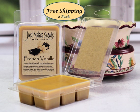 French Vanilla Wax Melts - 2 Pack with FREE SHIPPING - Scented Soy Wax Cubes - Compare to Scentsy® Bars - Free Shipping