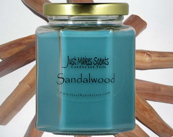 Sandalwood Scented Soy Candle - Blended Soy Candles - Homemade Sandalwood