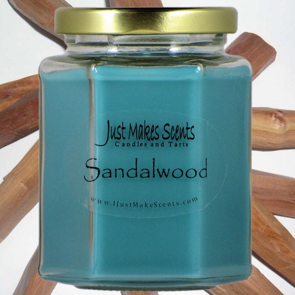 Sandalwood Scented Soy Candle - Blended Soy Candles - Homemade Sandalwood