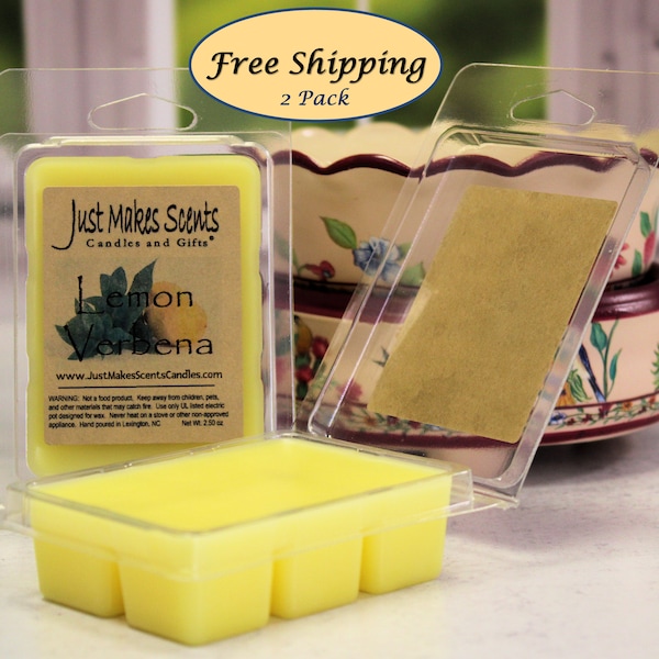 Lemon Verbena Warming Tarts - 2 Pack with FREE SHIPPING - Scented Wax Cubes - Compare to Scentsy® Bars - Soft Wax Melts