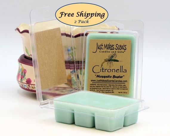 Citronella Scented Wax Melts 2 Pack With FREE SHIPPING Scented Soy Wax Cubes  Compare to Scentsy® Wax Bars 