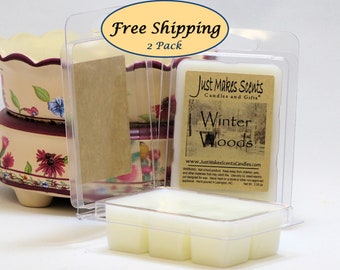 Winter Woods Scented Wax Melts - 2 Pack with FREE SHIPPING - Scented Soy Wax Cubes - Compare to Scentsy® Wax Bars