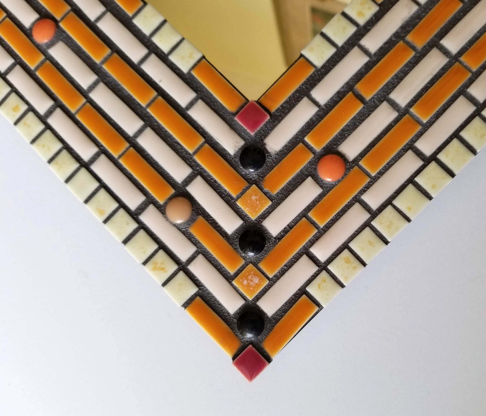 Ceramic Tile Mosaic Frame With Mirrorceramic Tile Etsy