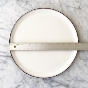 Set of Four Simple Wabi Sabi Dinner Plates with Beautiful Glossy White Glaze image 5