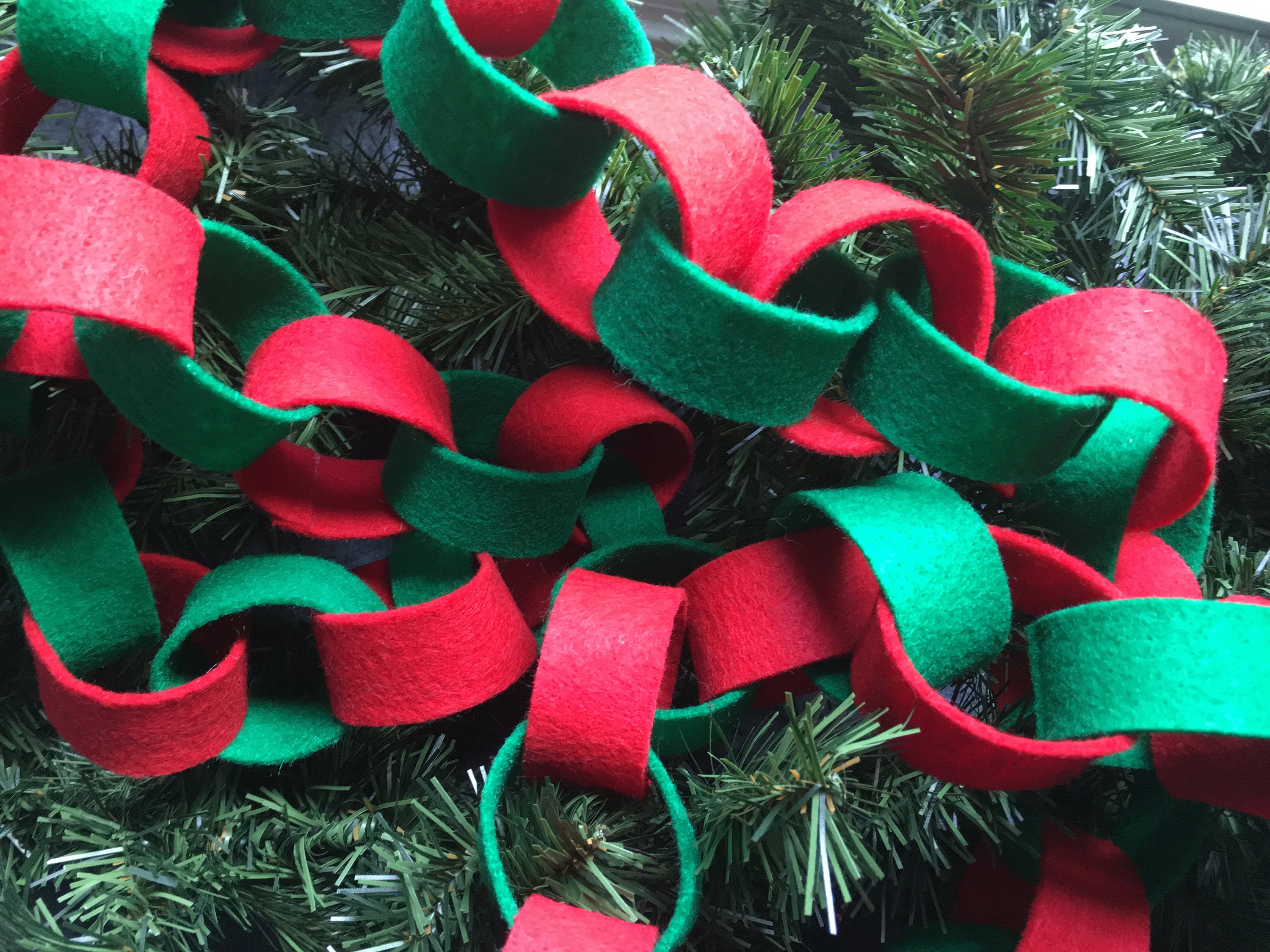 Felt paper chain christmas garland Etsy
