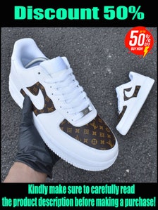 Louis Vuitton White Monogram Mid Top Nike Air Force 1 – Savonches