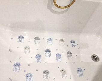 Non-slip for jellyfish bathtubs. Non-slip bathroom stickers. Bathroom tile decoration. Decorating bathtubs and showers with jellyfish