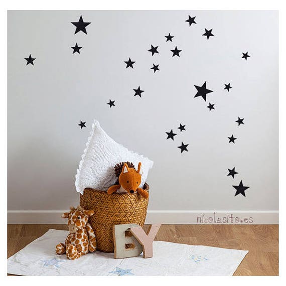 blue little stars wall decal vinyl sticker little navy blue | etsy