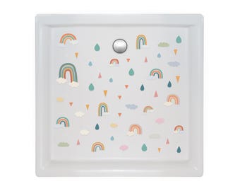 Non-Slip Stickers for Kids' Bathtub - Rainbows and Clouds for Bathtub and Shower - Children's Decoration and Bathroom Safety
