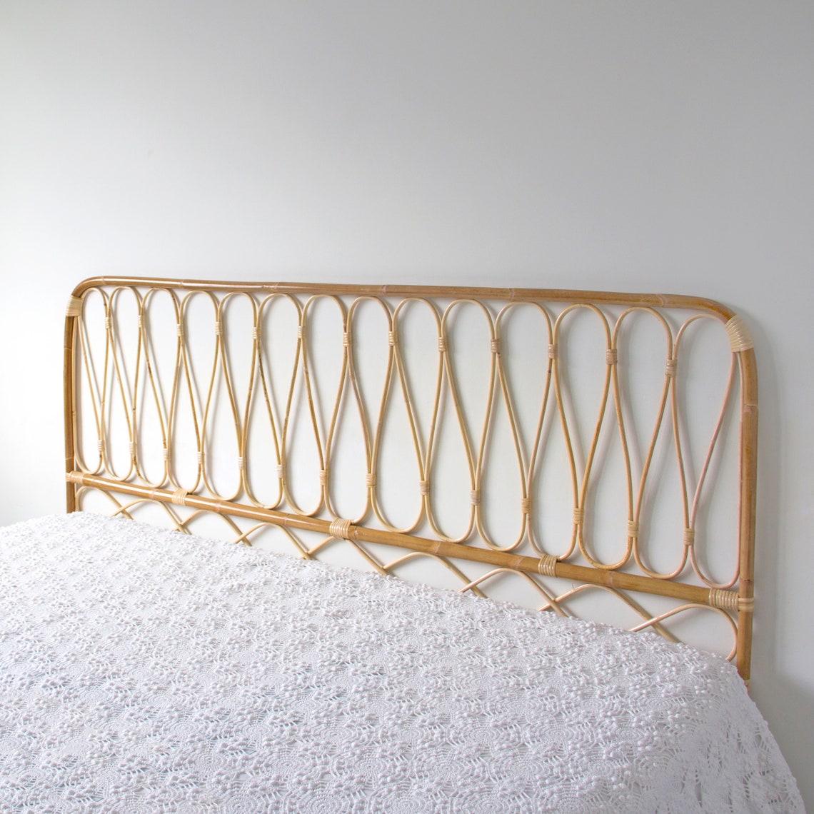 Natural Rattan headboard. Rectangular Headboard Natural Bamboo Etsy