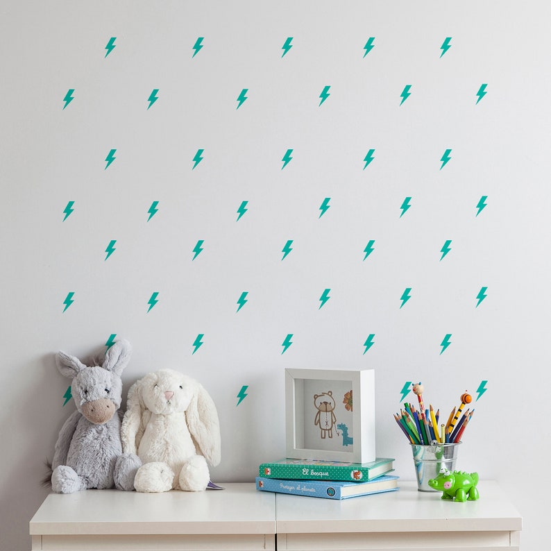 Lightning Pattern Wall Decal Storm Wall Decals Thunder Etsy