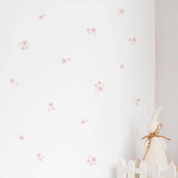 Vinilo Decorativo Flores Silvestres. Pegatina de Pared Floral Boho. Decoración Natural para Dormitorio. Adhesivo floral para pared.