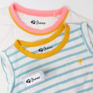 Sello lavable resistente a lavadora hasta 40 °C. / Wash-resistant fabric stamp, safe up to 40 °C. Nicolasito.es