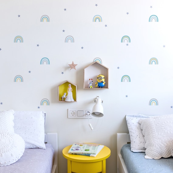 Arcoiris decorativo pared. Vinilos infantiles decoración pared Arco Iris.  Pegatinas de pared removibles cuartos niños. Rainbow infantil bebé -   México