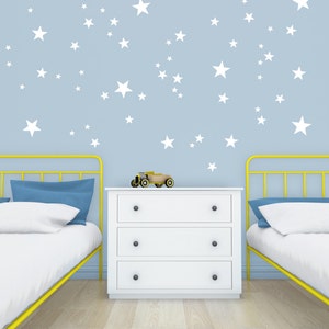 White Star Vinyls. Children's Decoration with White Stars. White Star Wall Stickers. Children's Vinyls Stars