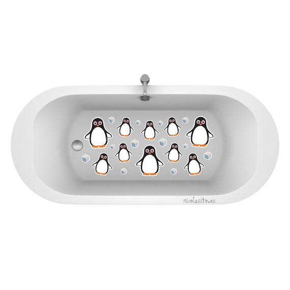 Pingüinos adhesivos para la bañera. Vinilos infantiles | Etsy