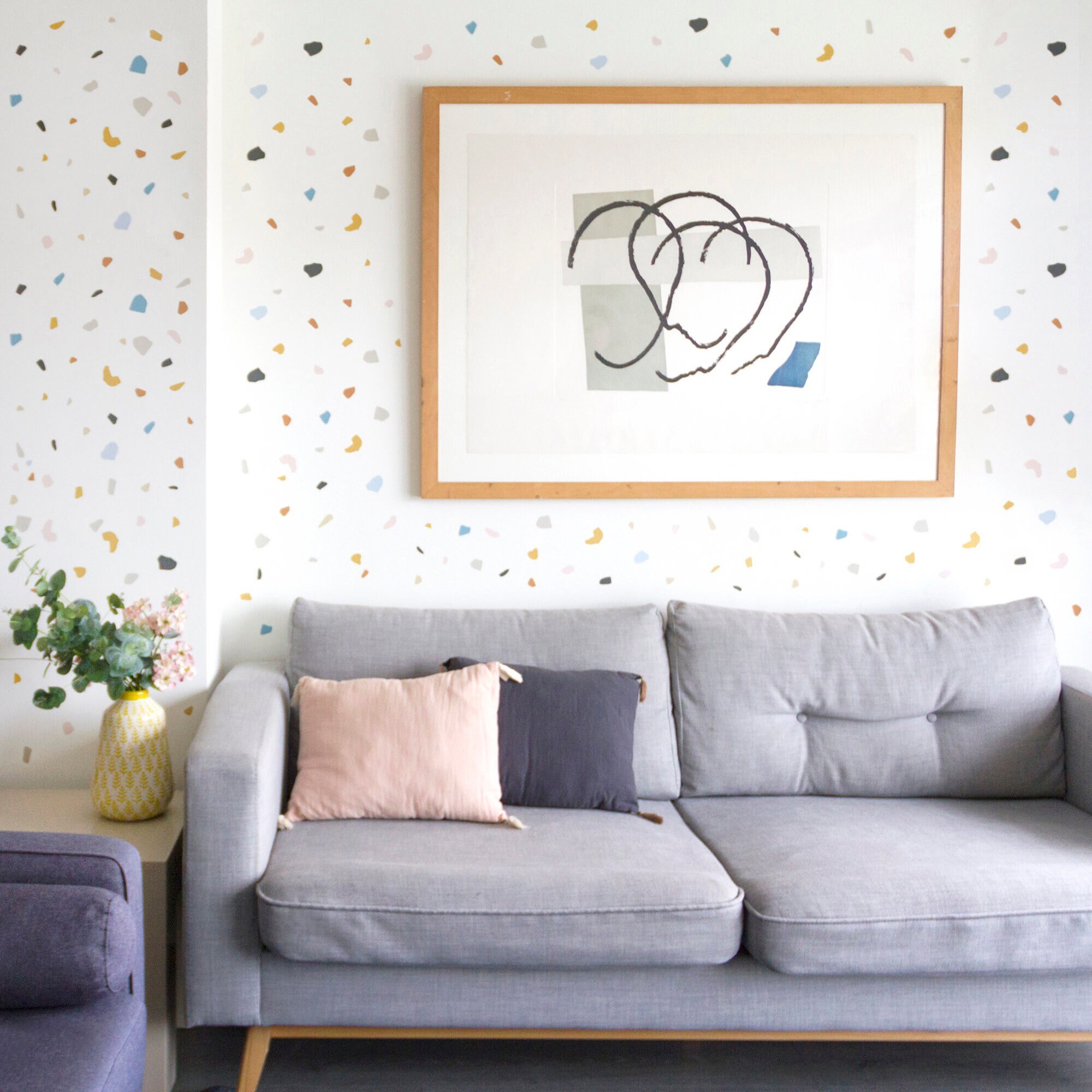 Vinilo terrazzo para muebles marbella - adhesivo de pared - revestimiento  sticker mural decorativo - 60x90cm