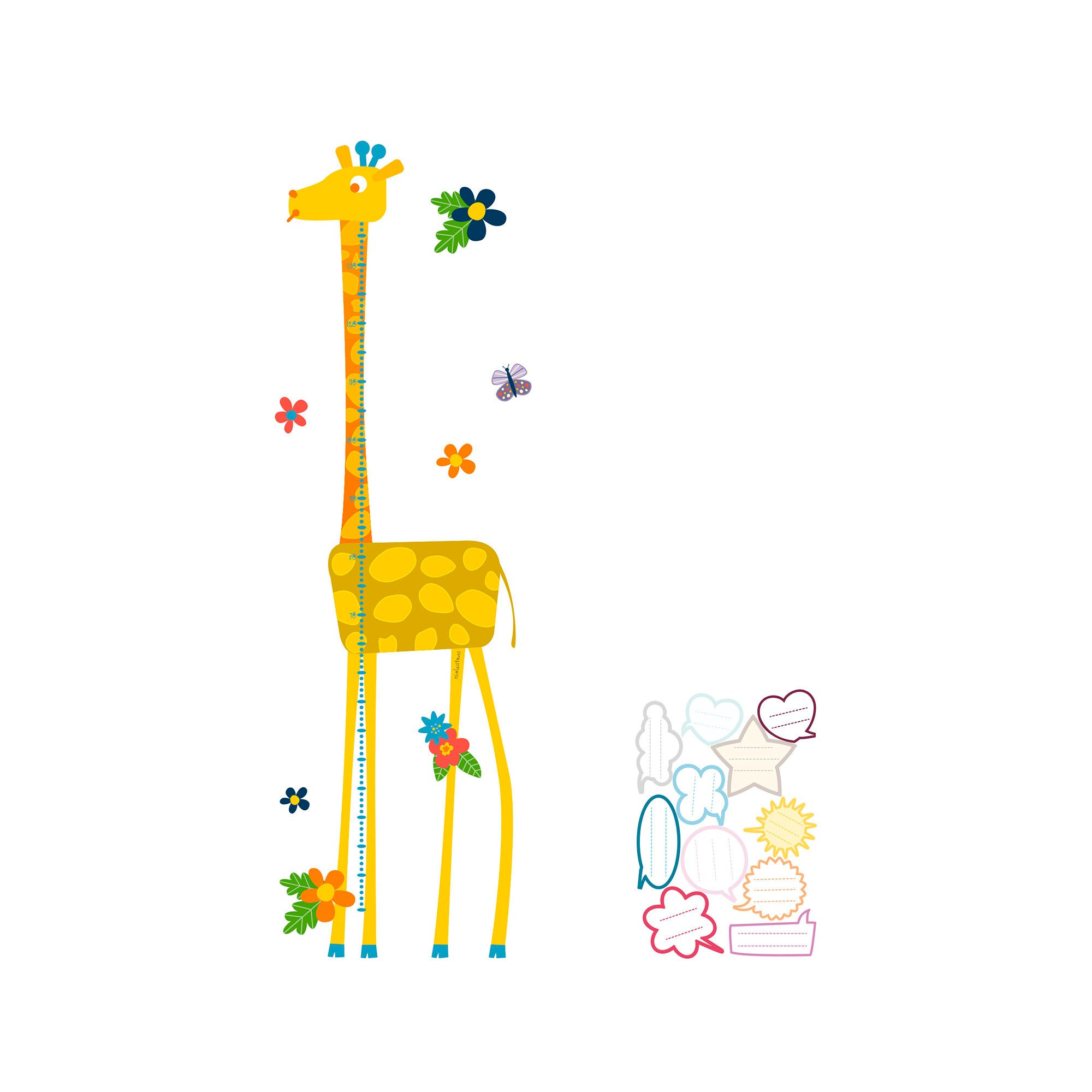 Vinilo medidor infantil jirafa - Pancarta