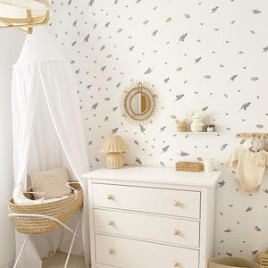 Watercolor Leaves Wall Decals | Removable Green Plant Stickers for Walls or Furniture | Wallpaper Effect Made Easy | Peel and Stick