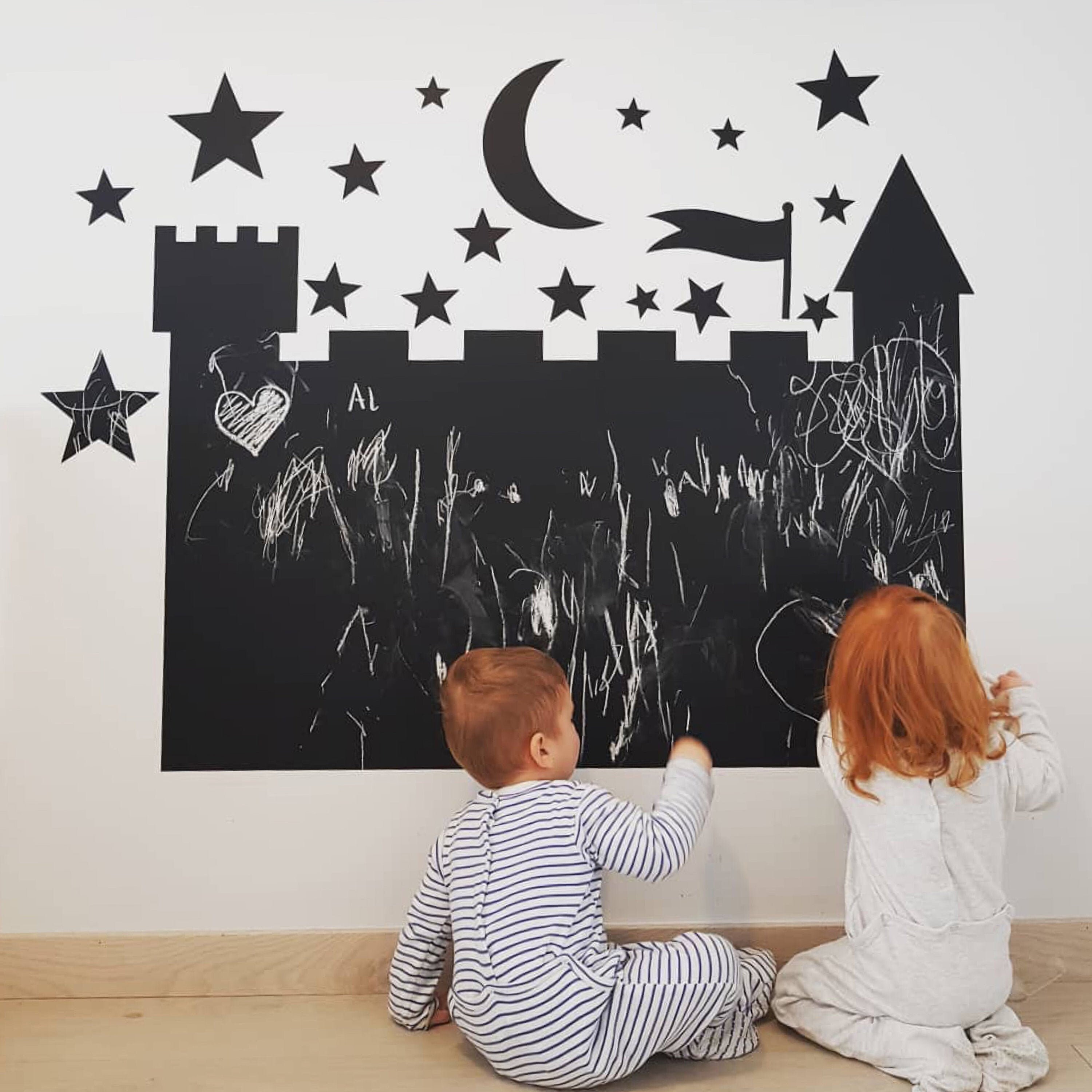 Castillo pizarra adhesiva Vinilo decorativo pizarra castillo Pizarras para ninos Vinilo pizarra infantiles Decoracion infantil Etsy Espana