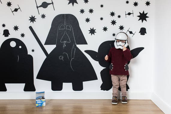 Blackboard for Drawings /& Children Scribbles Darth Vader walldecals Chalkboard nursery Darth Vader Chalkboard Star Wars Vinyl Decal